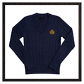 Diamond Cable-Knit V-Neck Jumper