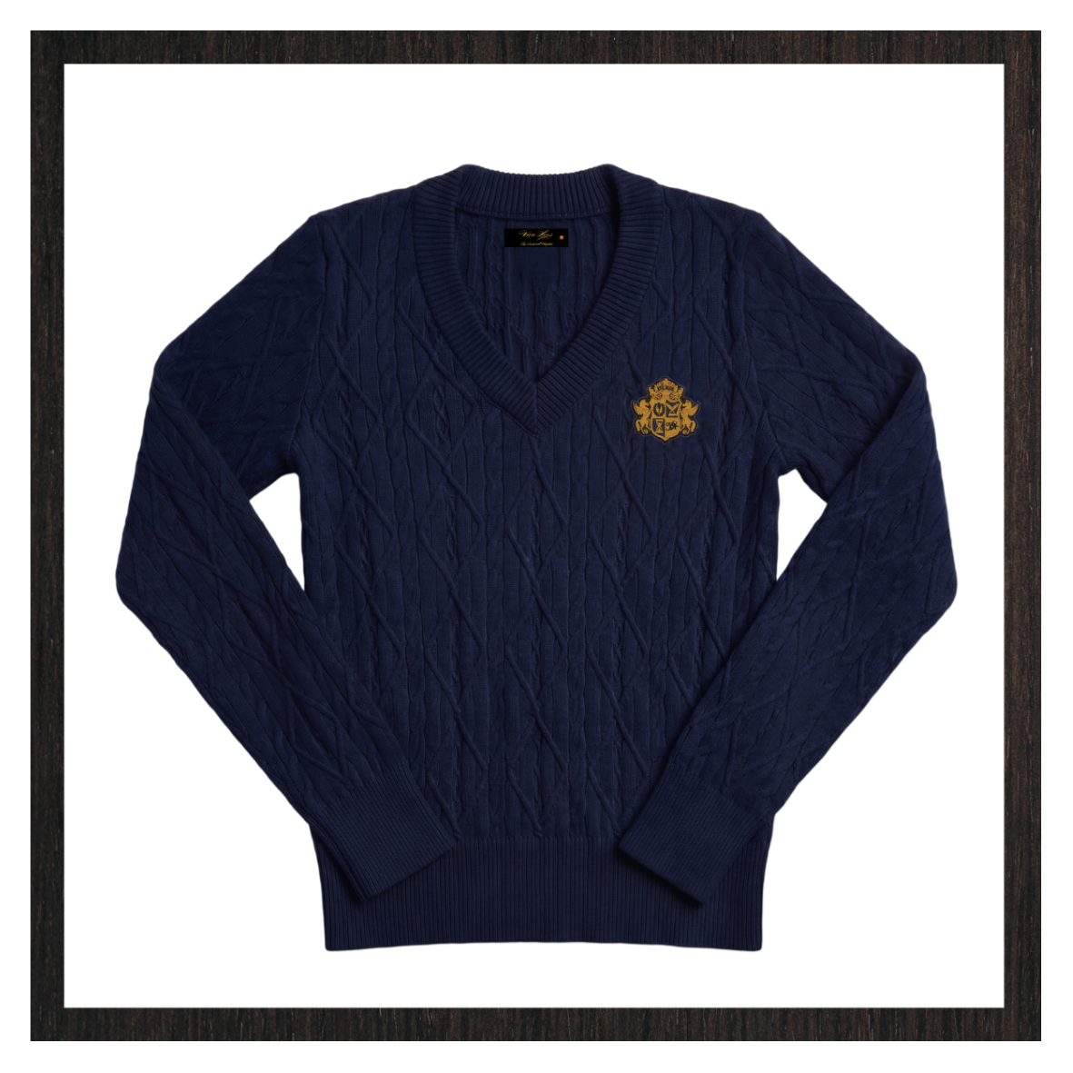 Diamond Cable-Knit V-Neck Jumper